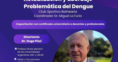 El Dr. Hugo Pizzi diserta sobre Dengue en Balnearia