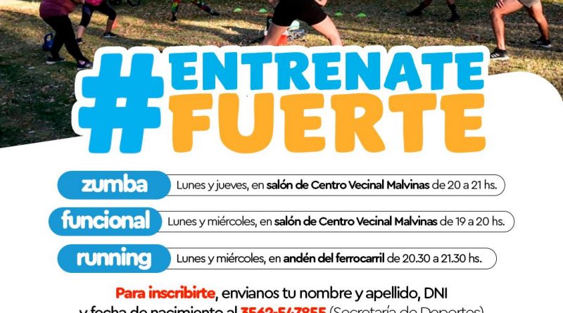 Morteros lanzó el Programa «Entrenate fuerte»