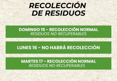 Servicios Municipales y en la Cooperativa en el fin de semana largo
